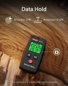 img 2 attached to Digital Moisture Meter, Pin Type Water Leak Detector For Wood, Firewood, Walls, Drywall, Paper Brick Concrete Building Material - Wintact Pocket