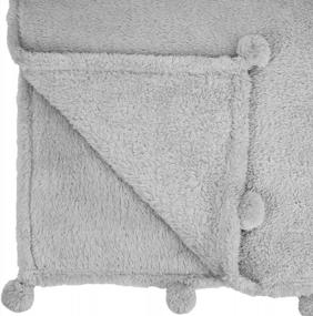 img 1 attached to PAVILIA Light Gray Sherpa Throw Blanket For Couch, Pom Pom Fluffy Plush Soft Blanket For Sofa Bed Shaggy Warm Fuzzy Fleece Blanket Cozy Decorative Silver Grey Pompom Throw, 60X80 Twin