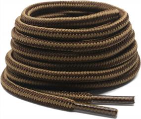 img 4 attached to Outdoor Hiking Boot Laces - 2 Pairs Of Striped Dual-Colored Shoelaces, Durable Round Rope Strings For Walking And Work Shoes