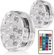 honche 2 pack submersible led pool lights,16 colors 2.75in underwater pond lights with remote,inground pool,suction cups,hot tub light,pond fountain aquariums vase garden party color changing(rgb-10l) logo