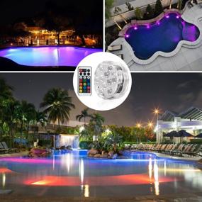 img 2 attached to Honche 2 Pack Submersible LED Pool Lights,16 Colors 2.75In Underwater Pond Lights With Remote,Inground Pool,Suction Cups,Hot Tub Light,Pond Fountain Aquariums Vase Garden Party Color Changing(RGB-10L)