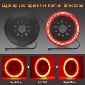 img 2 attached to 🚗 BORDAN Spare Tire Brake Light Plug & Play 3-Side Wheel Light LED Ring for Jeep Wrangler JL JLU (2018-2022) - Compatible with Wrangler 2018 2019 2020 2021 2022 Models