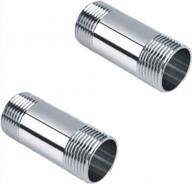 set of 2 stainless steel nipple cast pipe fittings - 1/2" npt male thread x 1/2" npt male thread, 2" length логотип