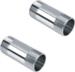 img 2 attached to Set Of 2 Stainless Steel Nipple Cast Pipe Fittings - 1/2" NPT Male Thread X 1/2" NPT Male Thread, 2" Length