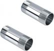 set of 2 stainless steel nipple cast pipe fittings - 1/2" npt male thread x 1/2" npt male thread, 2" length logo