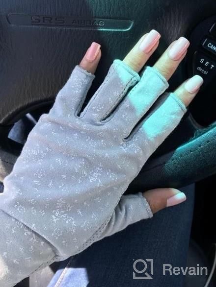 img 1 attached to Stay Protected And Fashionable With Flammi Women'S Fingerless Sun Gloves With Non-Skid Design And UV Protection For Driving And Outdoor Activities review by Crystal Spicer