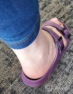 img 1 attached to Adjustable And Comfortable: LUFFYMOMO Women'S Slip-On Double Buckle Sandals With Eva Footbed review by Josh Andrews