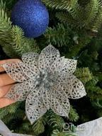 img 1 attached to Add Glittering Elegance To Your Teal Blue Christmas Tree With Supla'S 24 Pack Poinsettia Flower Picks review by Victor Jack