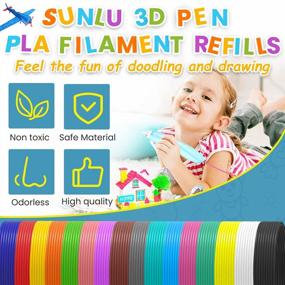img 3 attached to SUNLU 3D Pen Filament Refills - 10 Bright Rainbow Colors, 164 Feet (50 Meters) PLA 1.75Mm For Most Doodler Pens, Easy To Use & High Compatibility