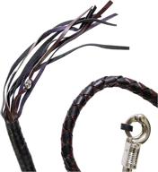 🏍️ dream apparel 42" leather motorcycle get back whip: fringed biker whip in black and dark brown - enhanced handlebar accessory логотип