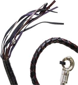 img 2 attached to 🏍️ Dream Apparel 42" Leather Motorcycle Get Back Whip: Fringed Biker Whip in Black and Dark Brown - Enhanced Handlebar Accessory