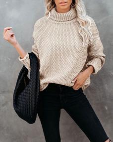 img 3 attached to 👗 Cozy and Stylish: YEXIPO Women's Turtleneck Oversized Sweaters for a Fashionable Winter Look