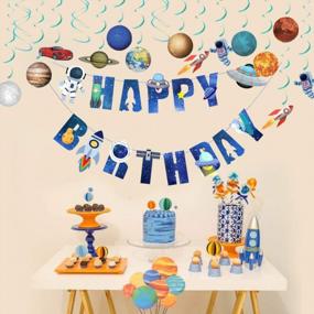 img 1 attached to 30Pack Rainmae Космическая Солнечная система Висячие украшения - Вселенная Космос Тематические баннеры и завитки на день рождения для детей, аксессуары для вечеринок Baby Shower