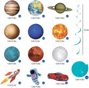 img 3 attached to 30Pack Rainmae Outer Space Solar System Hanging Decoration - Universe Space Themed Birthday Banner & Swirls For Kids, Baby Shower Party Accessory