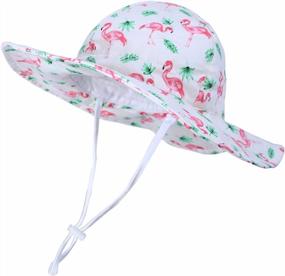 img 4 attached to Keep Your Baby Girl Sun Safe With LANGZHEN UPF Beach Hat - Adjustable, Wide Brim And Stylish