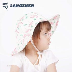 img 1 attached to Защитите свою девочку от солнца с пляжной шляпой LANGZHEN UPF - регулируемой, с широкими полями и стильной