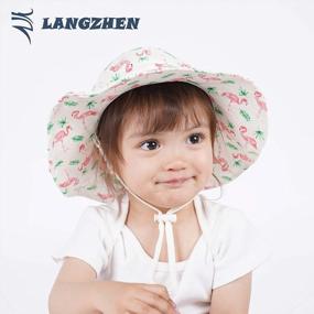 img 2 attached to Защитите свою девочку от солнца с пляжной шляпой LANGZHEN UPF - регулируемой, с широкими полями и стильной