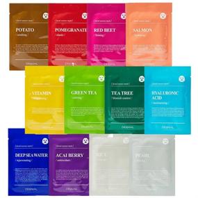 img 4 attached to 12-Pack DERMAL Hydrating Facial Masks - Korean Essence Sheet Mask For Moisturized, Clear Skin
