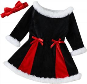 img 4 attached to OBEEII Toddler Girl Christmas Dress Long Sleeve Santa Xmas Holiday Dress