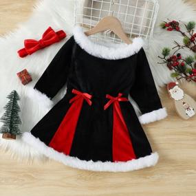 img 3 attached to OBEEII Toddler Girl Christmas Dress Long Sleeve Santa Xmas Holiday Dress