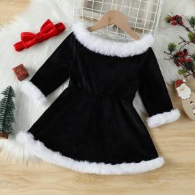img 2 attached to OBEEII Toddler Girl Christmas Dress Long Sleeve Santa Xmas Holiday Dress