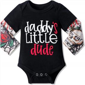 img 4 attached to Adorable And Stylish: Baby Boy Letter Print Long Sleeve Romper