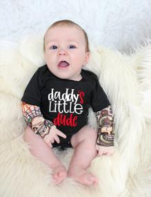 img 3 attached to Adorable And Stylish: Baby Boy Letter Print Long Sleeve Romper