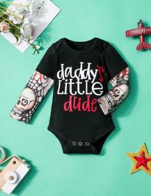 img 1 attached to Adorable And Stylish: Baby Boy Letter Print Long Sleeve Romper