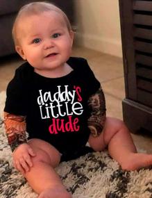 img 2 attached to Adorable And Stylish: Baby Boy Letter Print Long Sleeve Romper