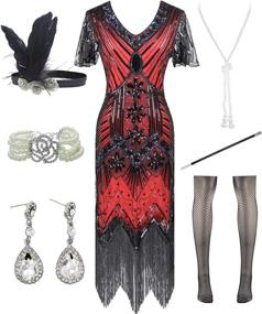 img 4 attached to Halter Sequins Flapper Inspired Accessories Women's Clothing : Dresses