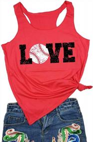 img 1 attached to Show Your Love For Baseball With These Cute And Casual Racerback Tank Tops For Women