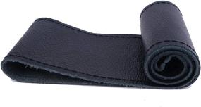 img 4 attached to 🚗 DIY Black Anti-Slip Car Steering Wheel Cover - Hand Sewn Universal 15 Inch Cow Leather Design