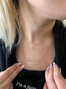 img 2 attached to TinyName Custom Name Necklace Personalized, 18K Gold Plated Personalized Layered Choker Name Plate Necklace Customized Name Necklace For Women