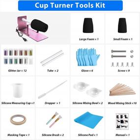img 3 attached to Mookis Cup Turner For Crafts Tumbler, Metal Spinner Machine Kit With Adjustable Tube Holder, Cuptisserie Turner For DIY Epoxy Resin Glitter With Silent Motor Independent Switch Balance Steering Shaft