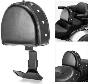 img 4 attached to 👑 Premium Studded Driver Backrest Pad | Quick Release | Compatible with 2014-2022 Indian Chief Springfield & 2014-2018 Chieftain Two Piece Seat