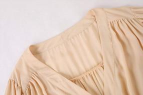 img 1 attached to Elegant V-Neck Ruffled Chiffon Blouse For Women - Vintage Empire Waist Long Sleeve Shirt By Gemijack