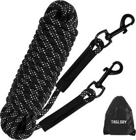 img 4 attached to Taglory Dog Training Leash – 30 FT Heavy Duty Rope Tie Out for Large Medium Small Dogs, Reflective Stitching, Ideal for Walking, Camping, or Backyard Activities