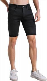 img 2 attached to Men'S Slim Ripped Jean Shorts: Stretch Denim For Casual Comfort
