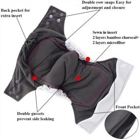 img 3 attached to Bamboo Charcoal All-In-One Cloth Diaper For Infants - Fits Babies 10-35 Lbs (Style01) - Improved SEO Product Name