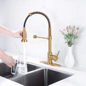 img 3 attached to Upgrade Your Kitchen With The Elegant And Functional BZOOSIU Pull Down Sprayer Kitchen Faucet In Brushed Gold