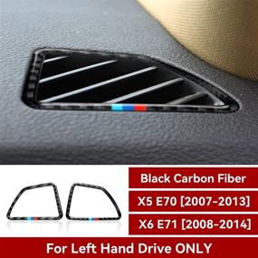 img 3 attached to 2PCS Car Air Vent Cover Sticker Carbon Fiber Trim Decal Fits For BMW X5 E70 X6 E71 2007 2008 2009 2010 2011 2012 2013 2014 Accessories