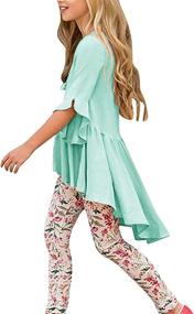 img 2 attached to 🌺 Vibrant Summer Ruffle Blouses: Trendy Girls' Tops, Tees & Blouses