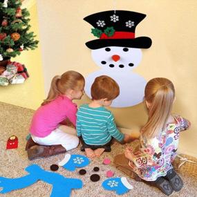 img 1 attached to Праздничное веселье: создайте своего собственного снеговика с набором рождественских игр из войлока «Сделай сам» от OurWarm — 31 шт. съемных украшений в комплекте!