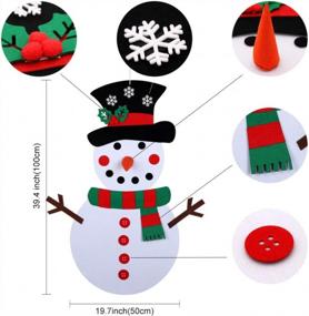 img 2 attached to Праздничное веселье: создайте своего собственного снеговика с набором рождественских игр из войлока «Сделай сам» от OurWarm — 31 шт. съемных украшений в комплекте!