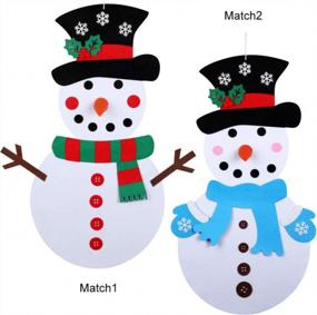 img 3 attached to Праздничное веселье: создайте своего собственного снеговика с набором рождественских игр из войлока «Сделай сам» от OurWarm — 31 шт. съемных украшений в комплекте!