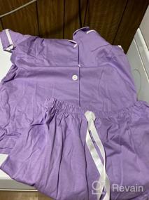 img 5 attached to Women'S Cotton Pajamas Set Short Sleeve Shirt & Shorts PJs Loungewear By LYANER