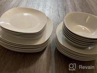 img 1 attached to 50-Piece MALACASA Square Porcelain Dinnerware Set For 6 - Plates, Bowls, Cups & More - Series Elisa review by Gerald Mcrae