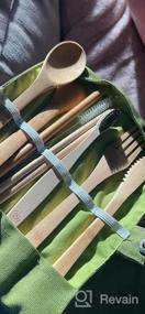 img 5 attached to 2-Pack Bamboo Utensils Set W/ Bonus 2 Toothbrushes, Straws & Storage Bags - Reusable Greenzla Cutlery Kit