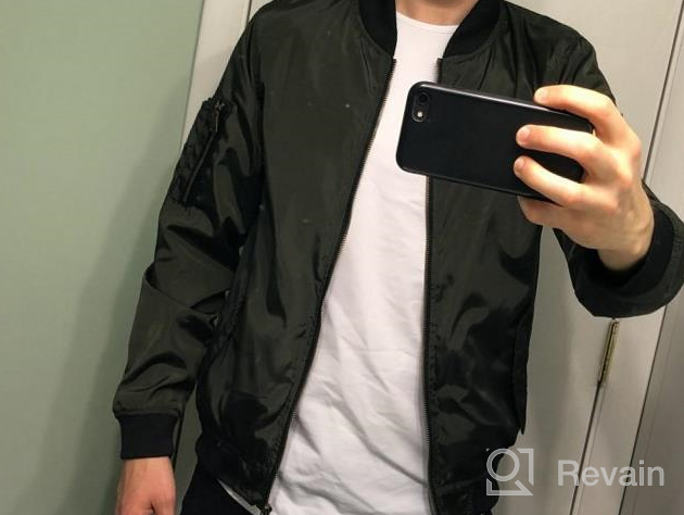 img 1 attached to Stay Stylish And Protected: Men'S Lightweight Bomber Windbreaker Jacket review by Ronald Lunn