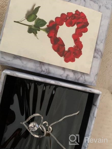 img 1 attached to Stunning Heart Necklaces for Women: Love Pendant Necklace in Silver, 14K White Gold Plated, adorned with Diamonds! Perfect Christmas Gift in a Luxury Gift Box review by Erin Renee